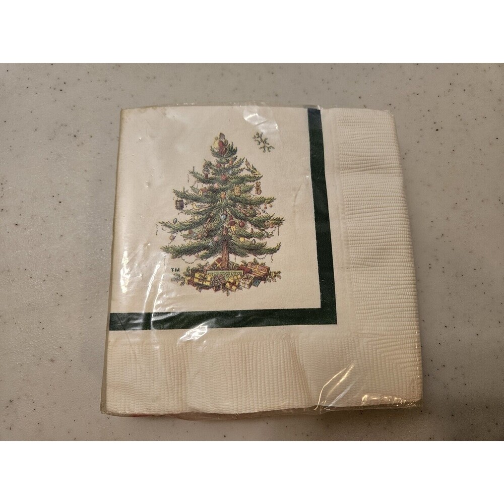 Spode Christmas Tree by Hallmark 3-Ply  Beverage Napkins 16 Count New
